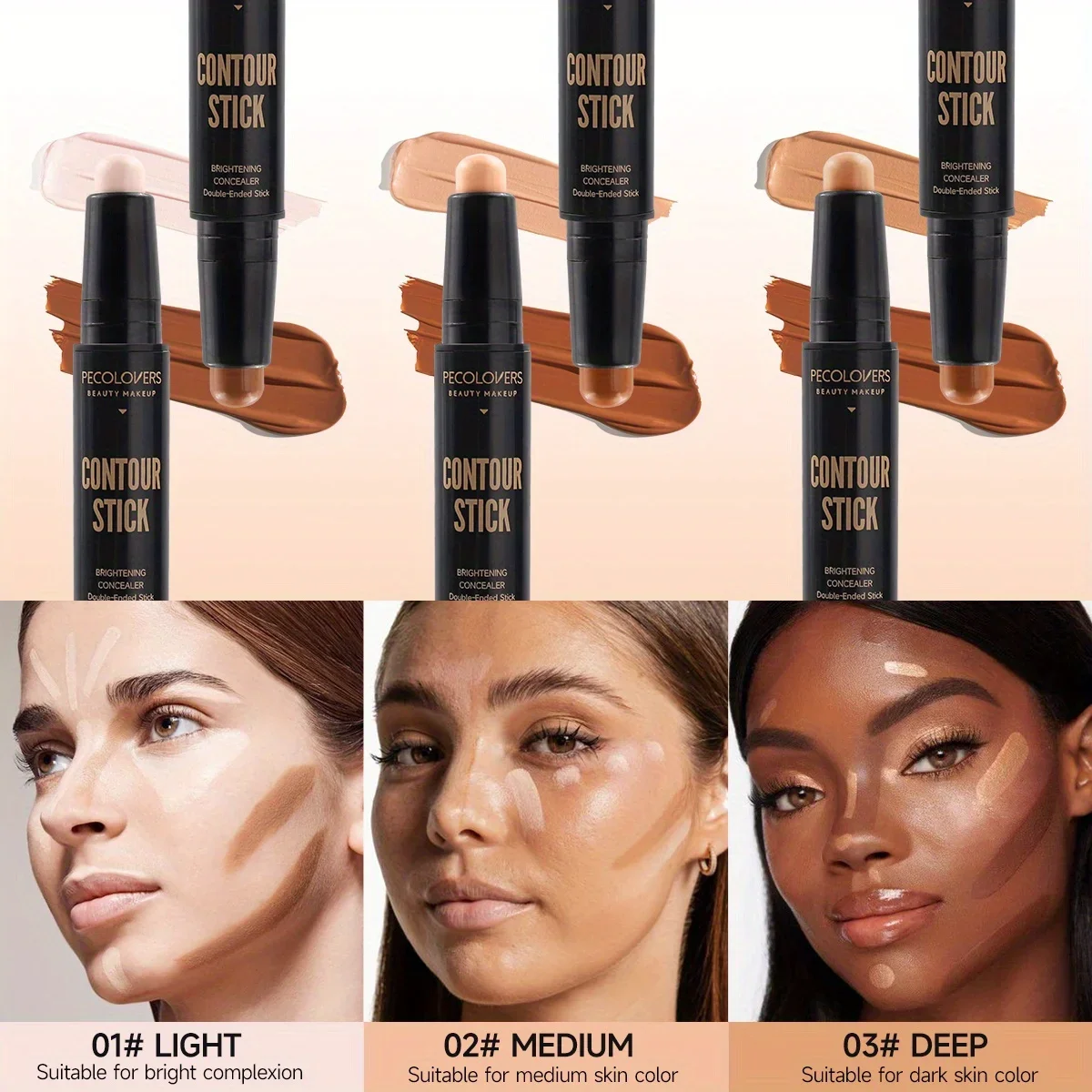 Double Head Highlight Pen Face Make Up Liquid Waterproof Contouring Foundation 6