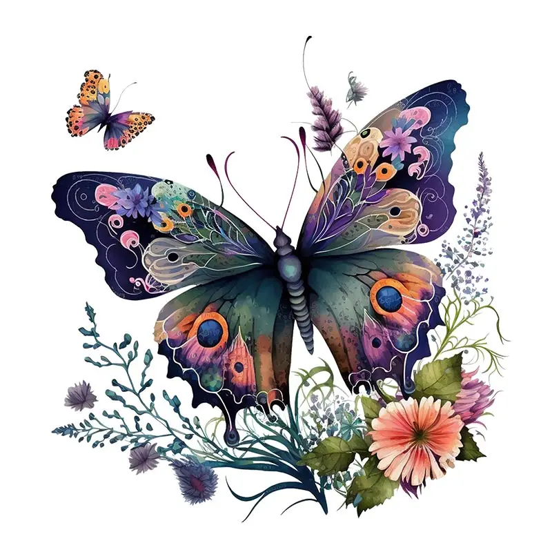 M733 Butterflies Plants Flowers Wall Sticker 5