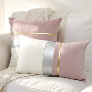 Luxury Velvet Cushion Cover, Patchwork Design Pillow Case, Home Decor, Sofa Pillow 1