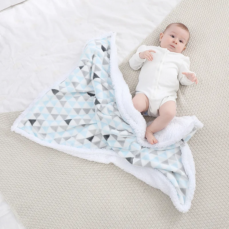 Baby Blanket Warm Fleece Thermal Newborn Soft Stroller Sleep Cover Infant Bedding Swaddle Wrap Soft 3