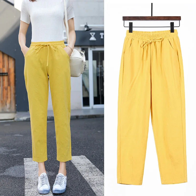 Womens Spring Summer Pants Cotton Linen 15