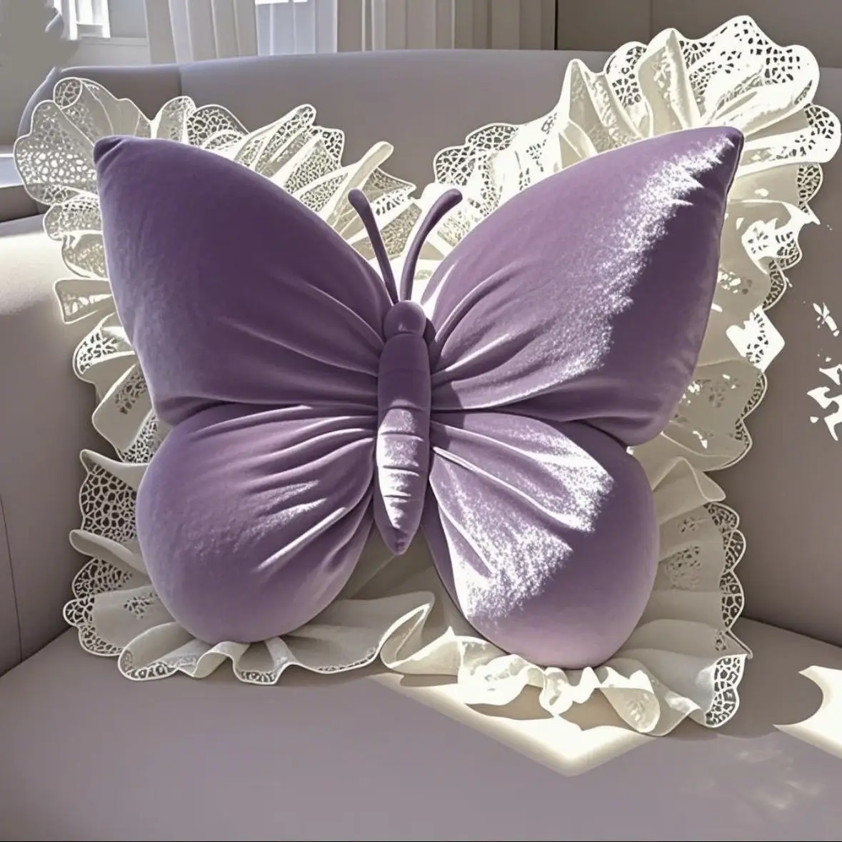 Cute Princess Butterfly Office Pillow Living Room Bow Bedroom Car Sofa Cushion 8