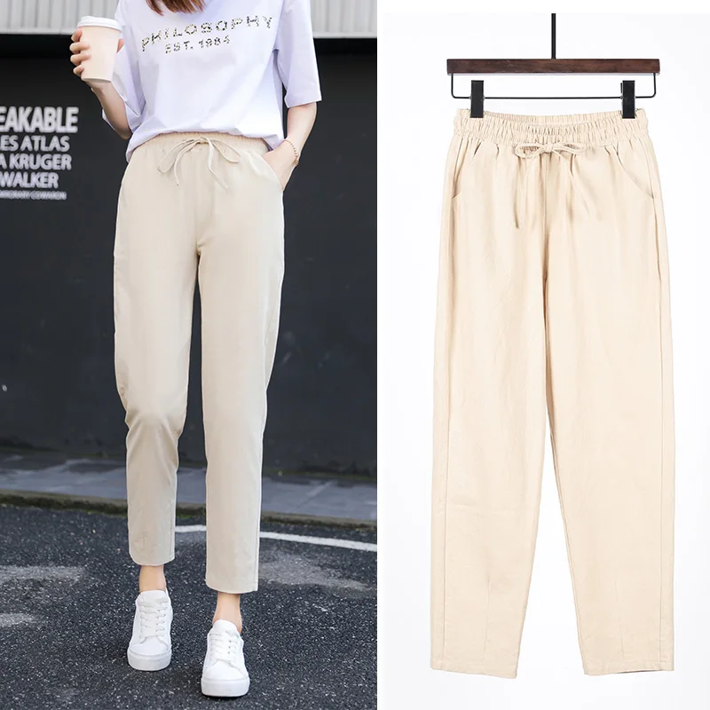 Womens Spring Summer Pants Cotton Linen 12