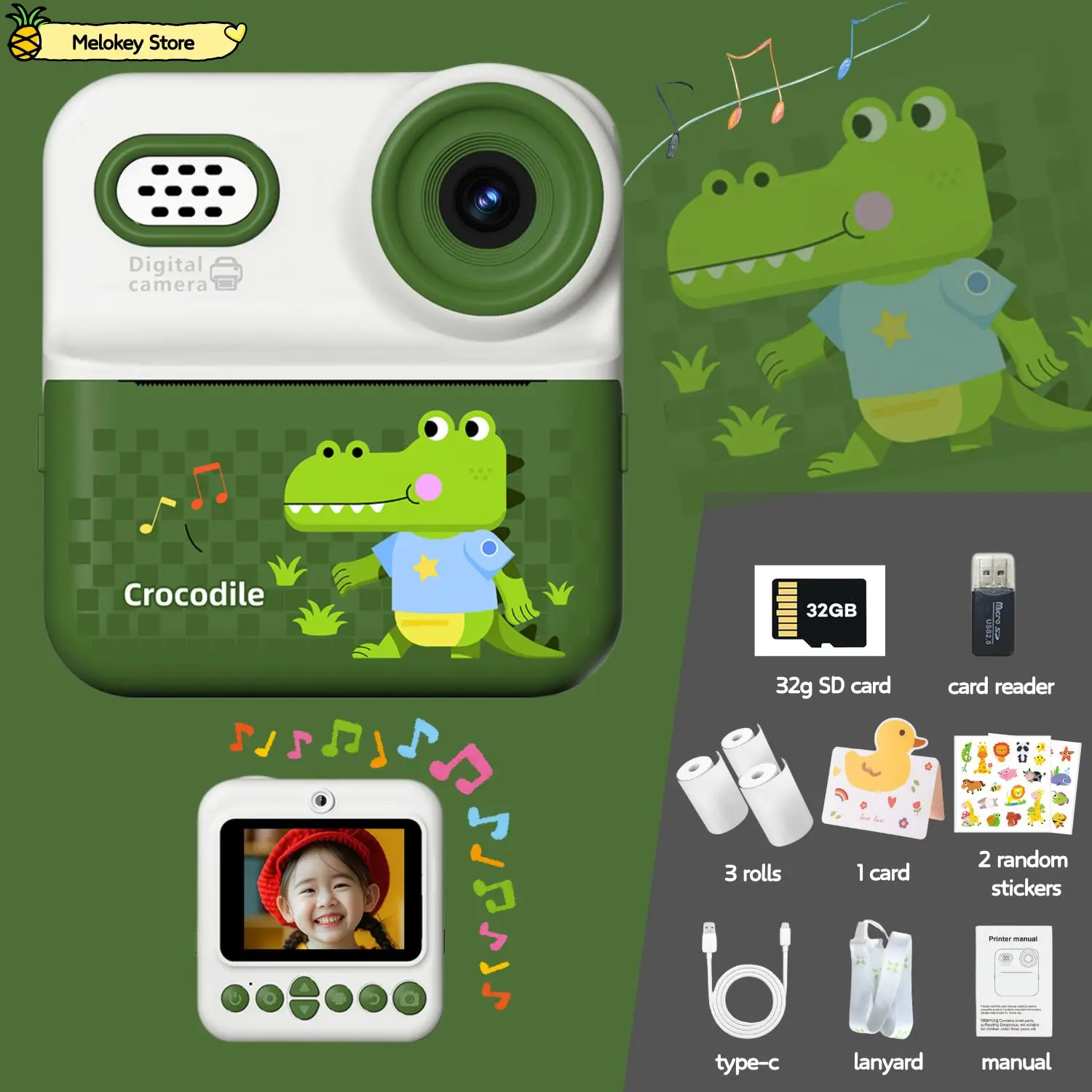 Kids Digital Camera Photo Printer with Game Cute Mini Digital Video 19
