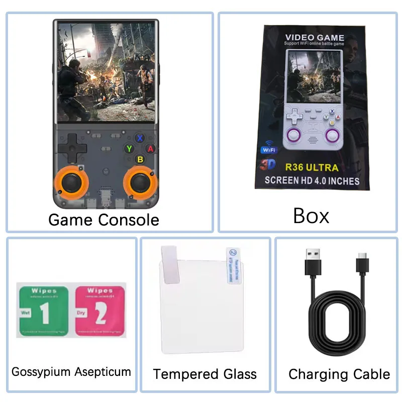 Portable R36Ultra Retro Handheld Game Console 4.0-inch Open-source Linux held Game 11