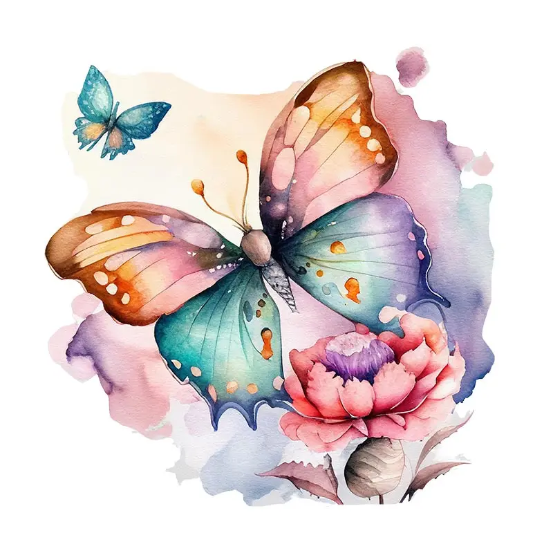 M733 Butterflies Plants Flowers Wall Sticker 11