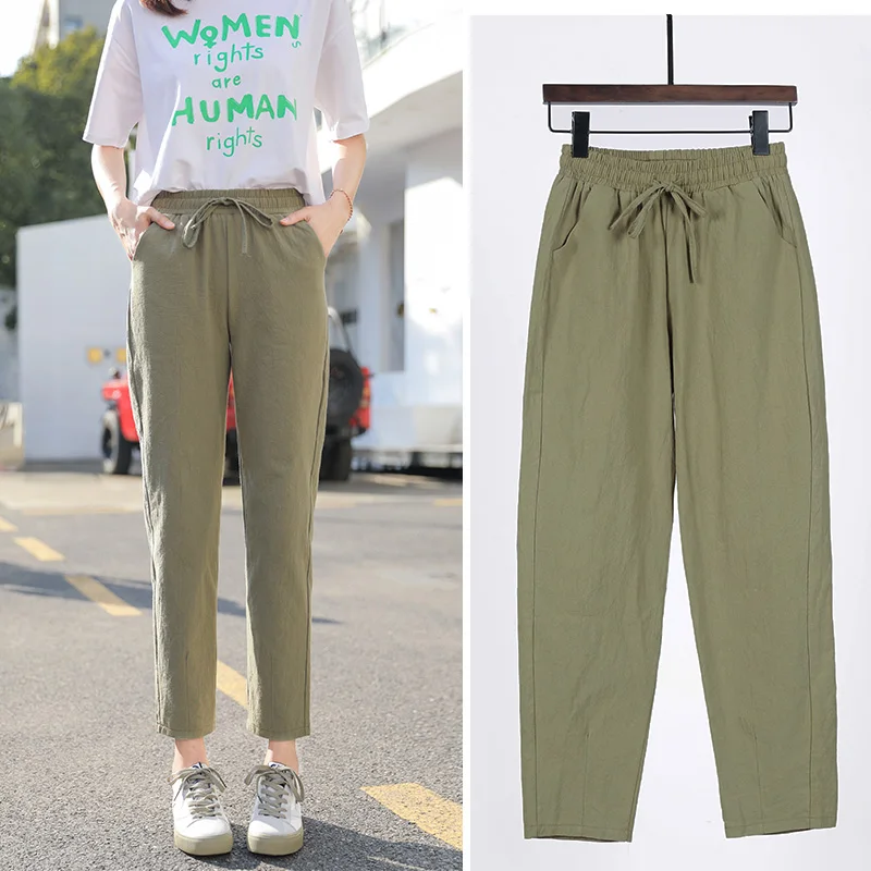 Womens Spring Summer Pants Cotton Linen 6