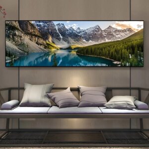 Gorgeous Landscape Canvas Print Painting Lake Forest Mountain Scenery Wall Art 1