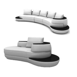 MANBAS Top Grain Genuine Leather Sofa 1