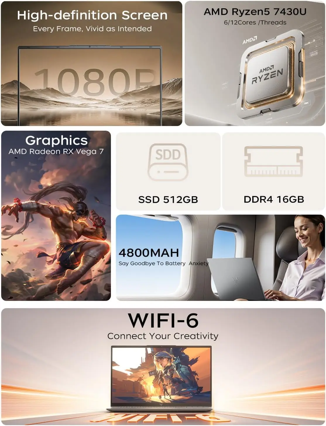 ACEMAGIC Laptop 15.6inch FHD Laptop r Wifi6 BT5.2 4