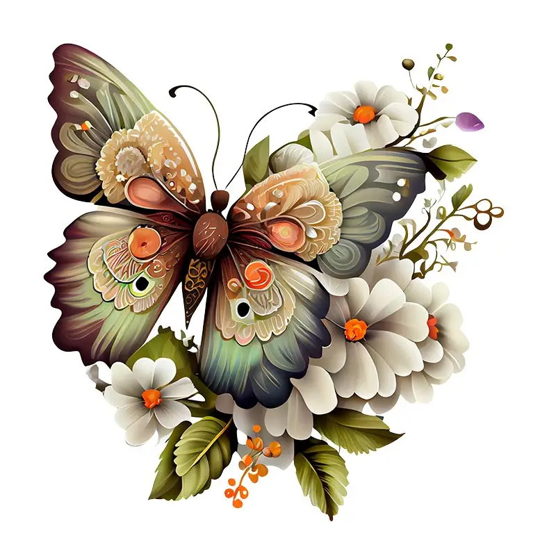 M733 Butterflies Plants Flowers Wall Sticker 7