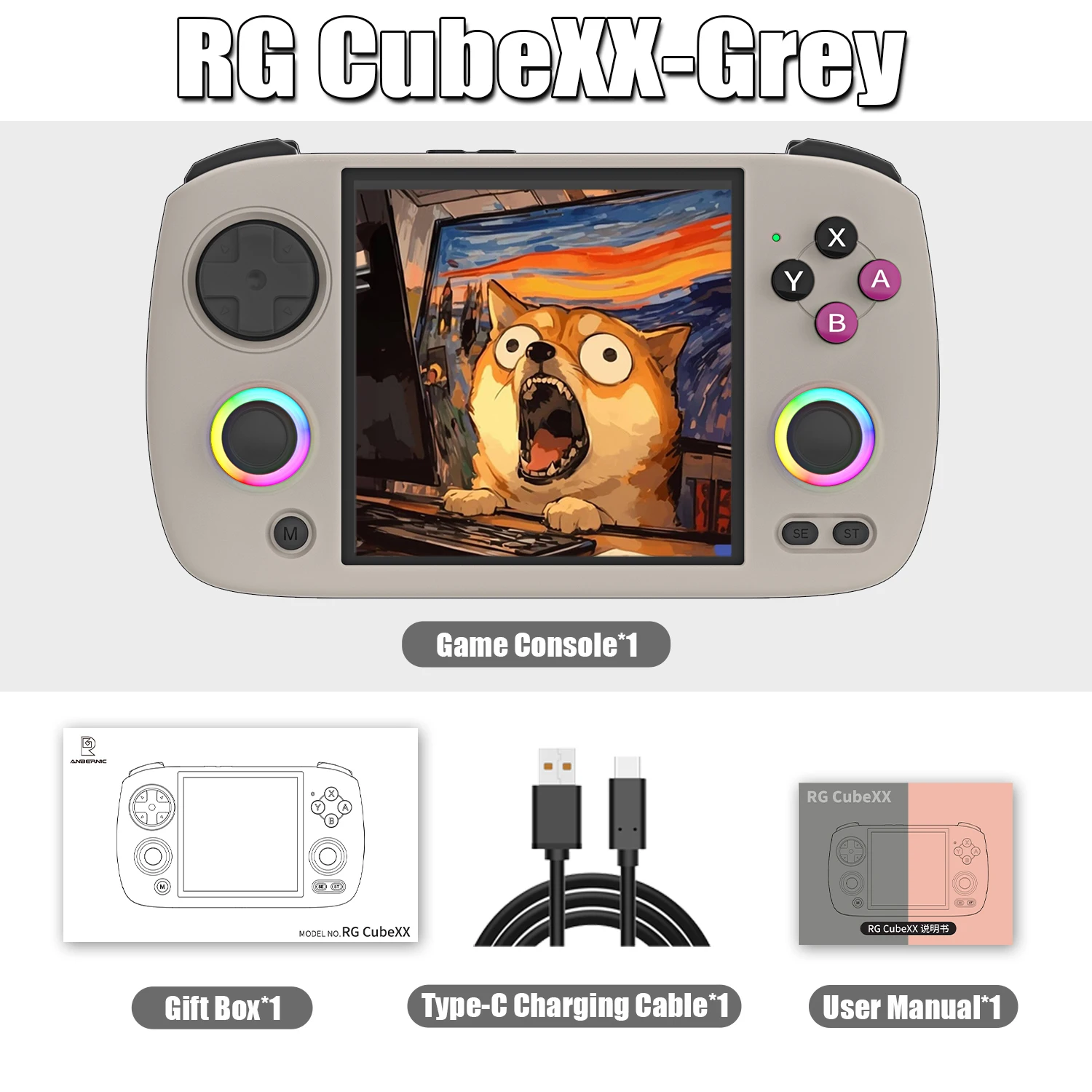 ANBERNIC RG CubeXX Handheld Game Console 3.95” 720*720V HD 7