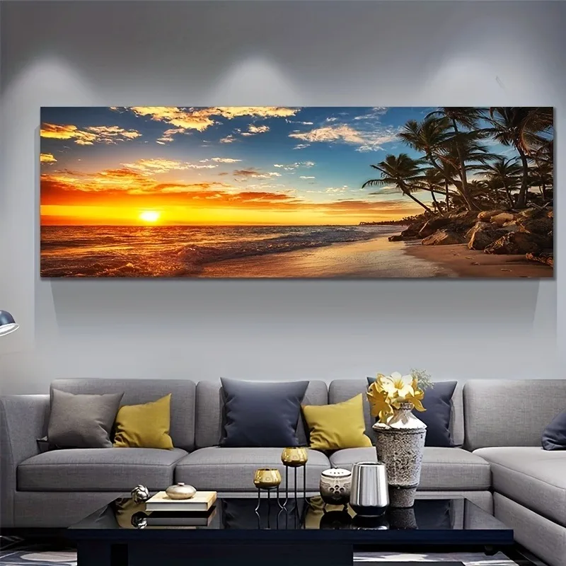 Classic Vintage Moonlight Sea View Canvas Poster 8