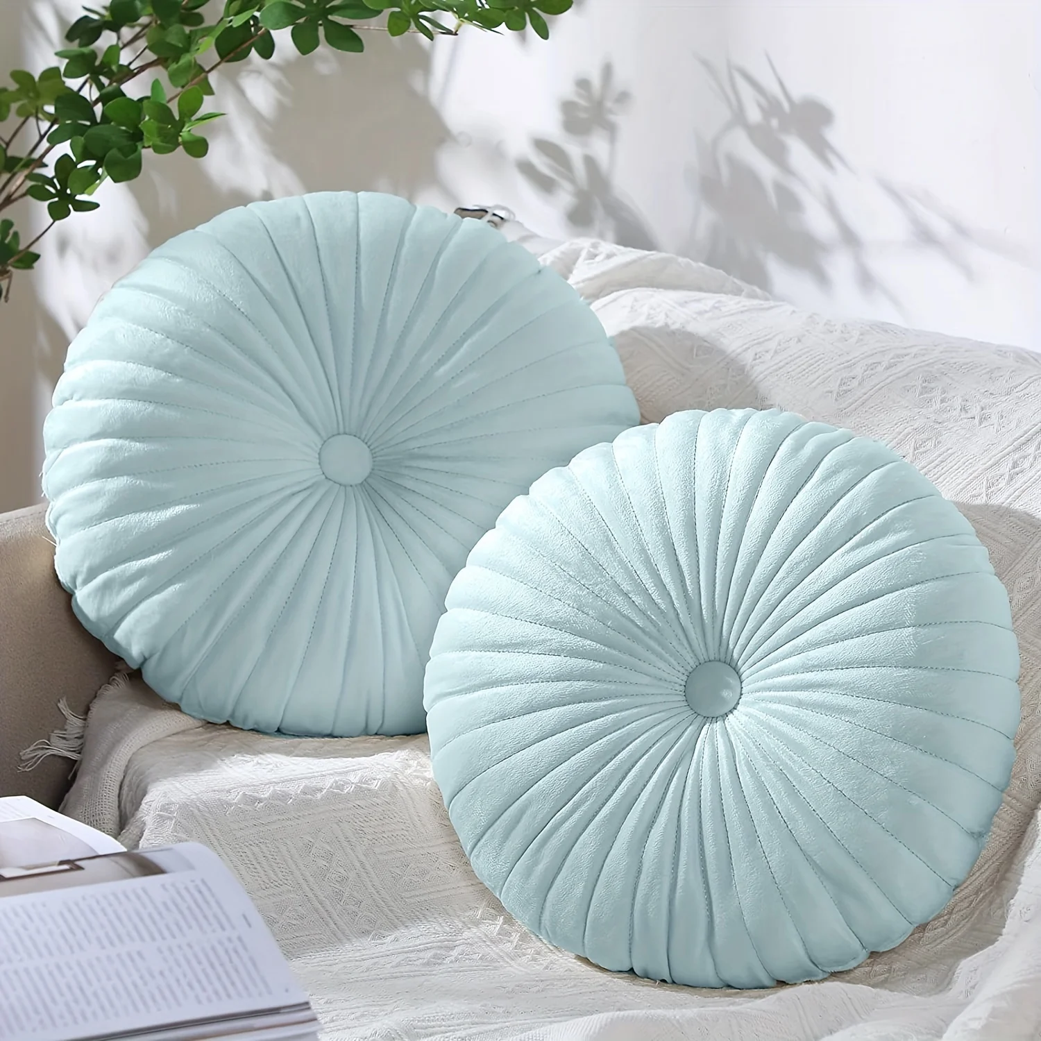 1 Nordic Modern Round Pillow - Mustard Yellow - Suitable for use on sofas 2