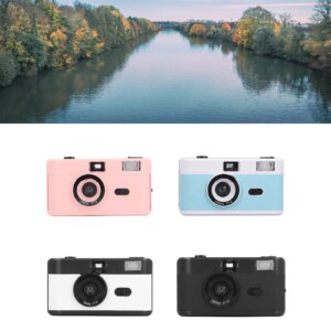 Vintage Film Camera 35MM Film Camera Reusable Lightweight Vintage Camera Built in Flash with 28MM F/8 Lens 1/120s Shutter Speed 1