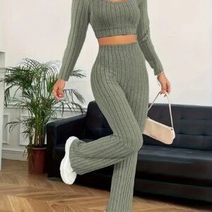 Women's Autumn and Winter Loungewear Set, Sporty Style, Slim Fit, Simple and Comfortable,, 1