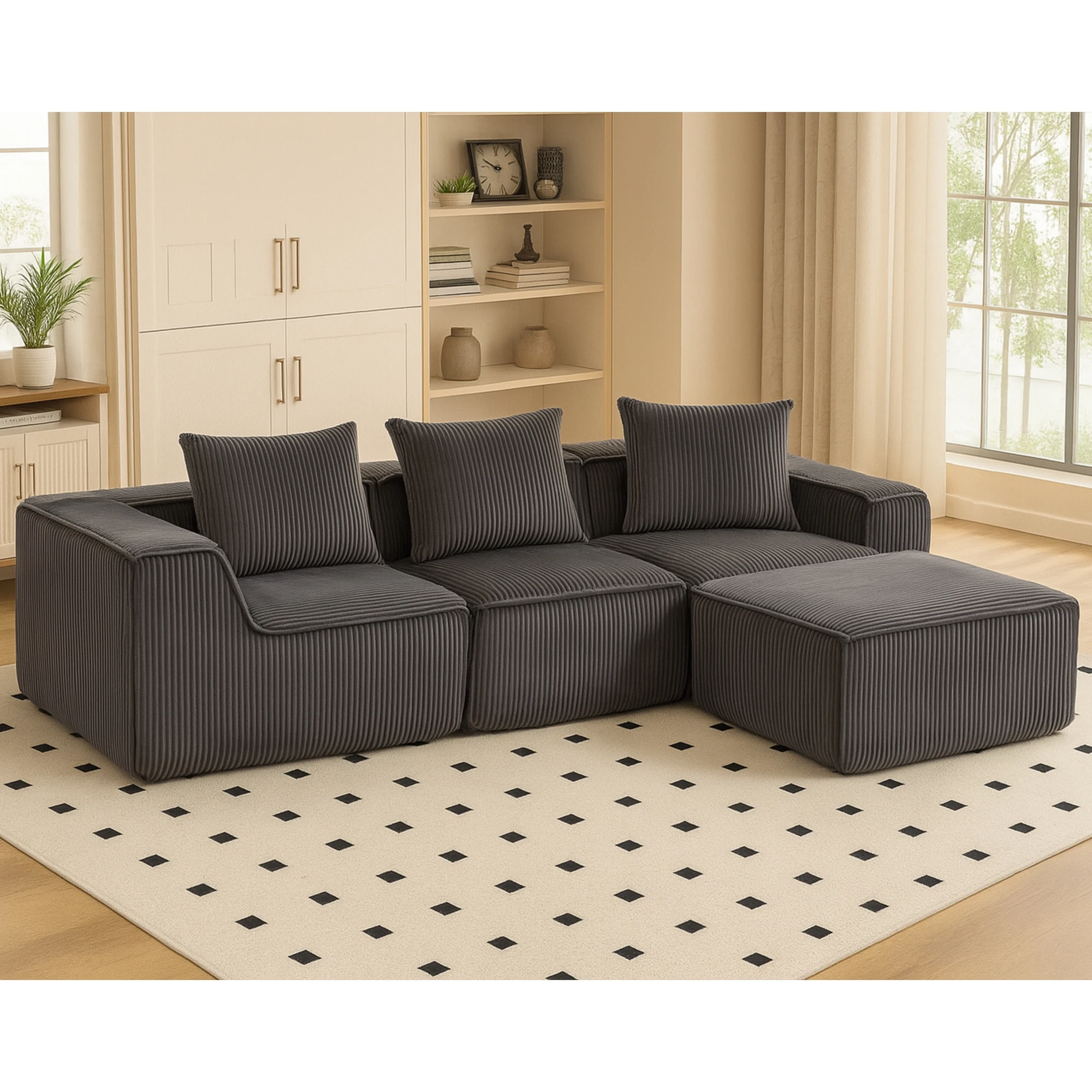 Sectional boneless Couch with L-Shape 24
