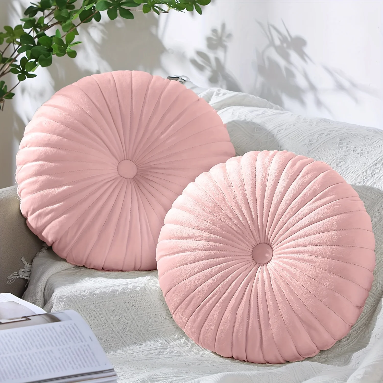 1 Nordic Modern Round Pillow - Mustard Yellow - Suitable for use on sofas 9