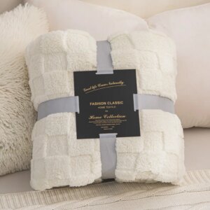 Bonenjoy 1pc Flannel Blanket Solid Color Bed Linen 1