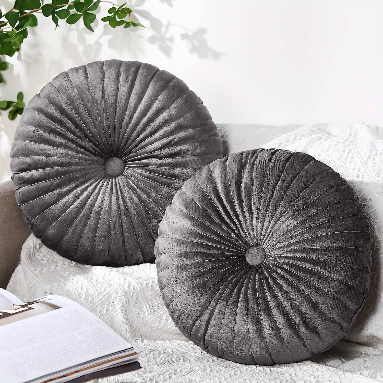 1 Nordic Modern Round Pillow - Mustard Yellow - Suitable for use on sofas 4