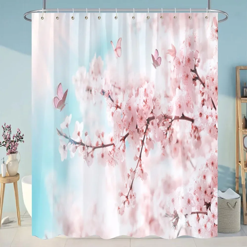 Beautiful Plant Flower Shower Curtain 4