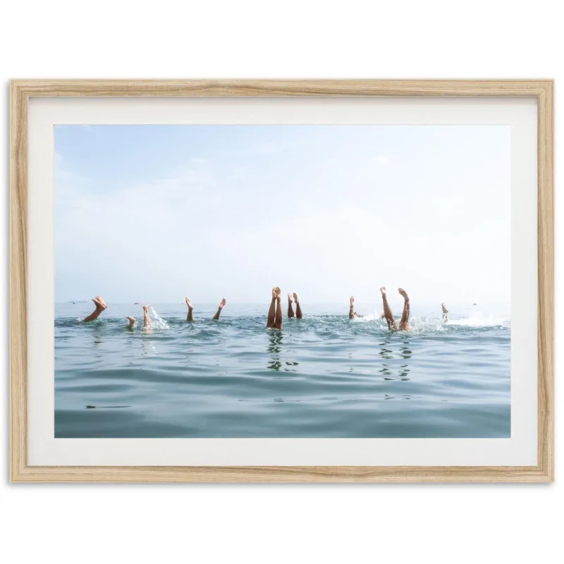 Modern Blue Ocean Waves Surf Poster Summer Seascape Coastal Beach 23