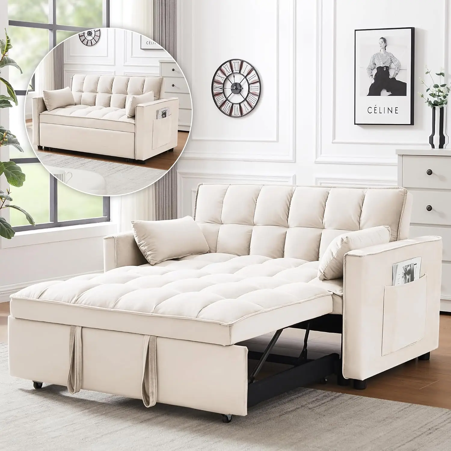 3 in 1 Convertible Sleeper Sofa Bed 10