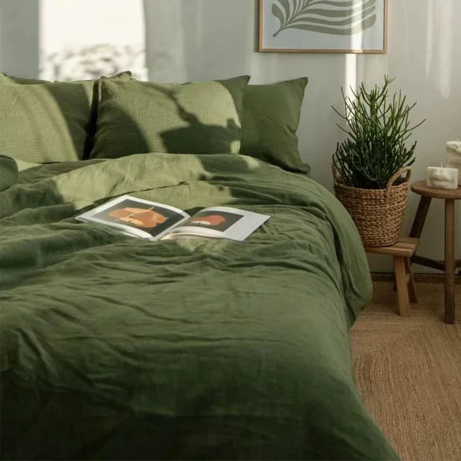 100% Linen Bed Duvet Cover Stone Washed France Linen 9