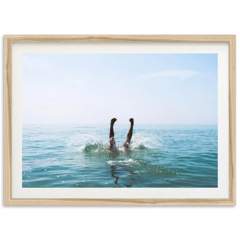 Modern Blue Ocean Waves Surf Poster Summer Seascape Coastal Beach 20