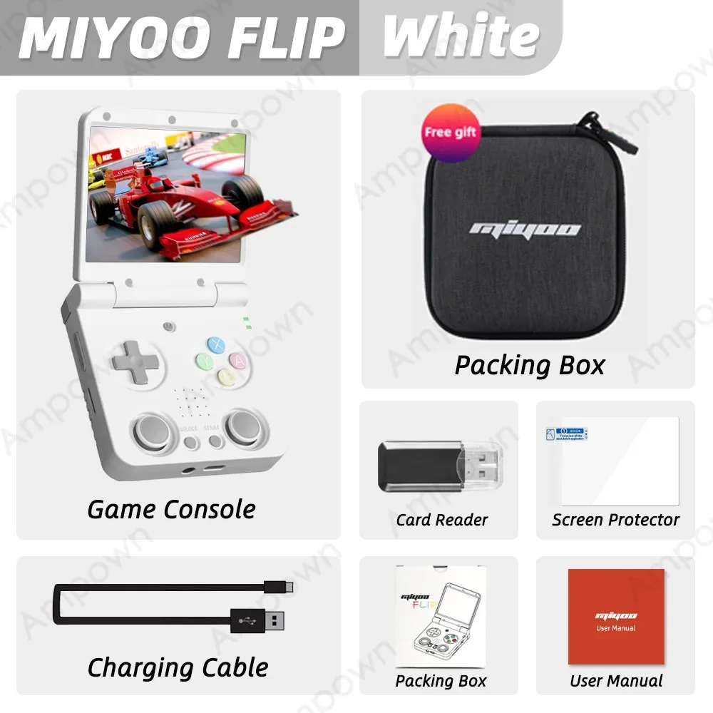 MIYOO Flip V2 Handheld Game Players 3.5''IPS Screen LGift Gaming 10