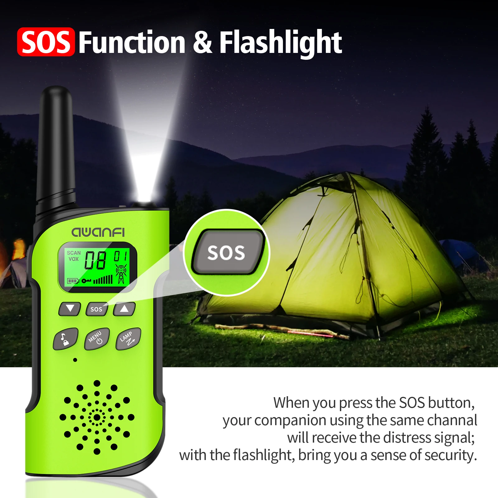 AWANFI Walkie Talkies 4 Packs Rechargeable 6