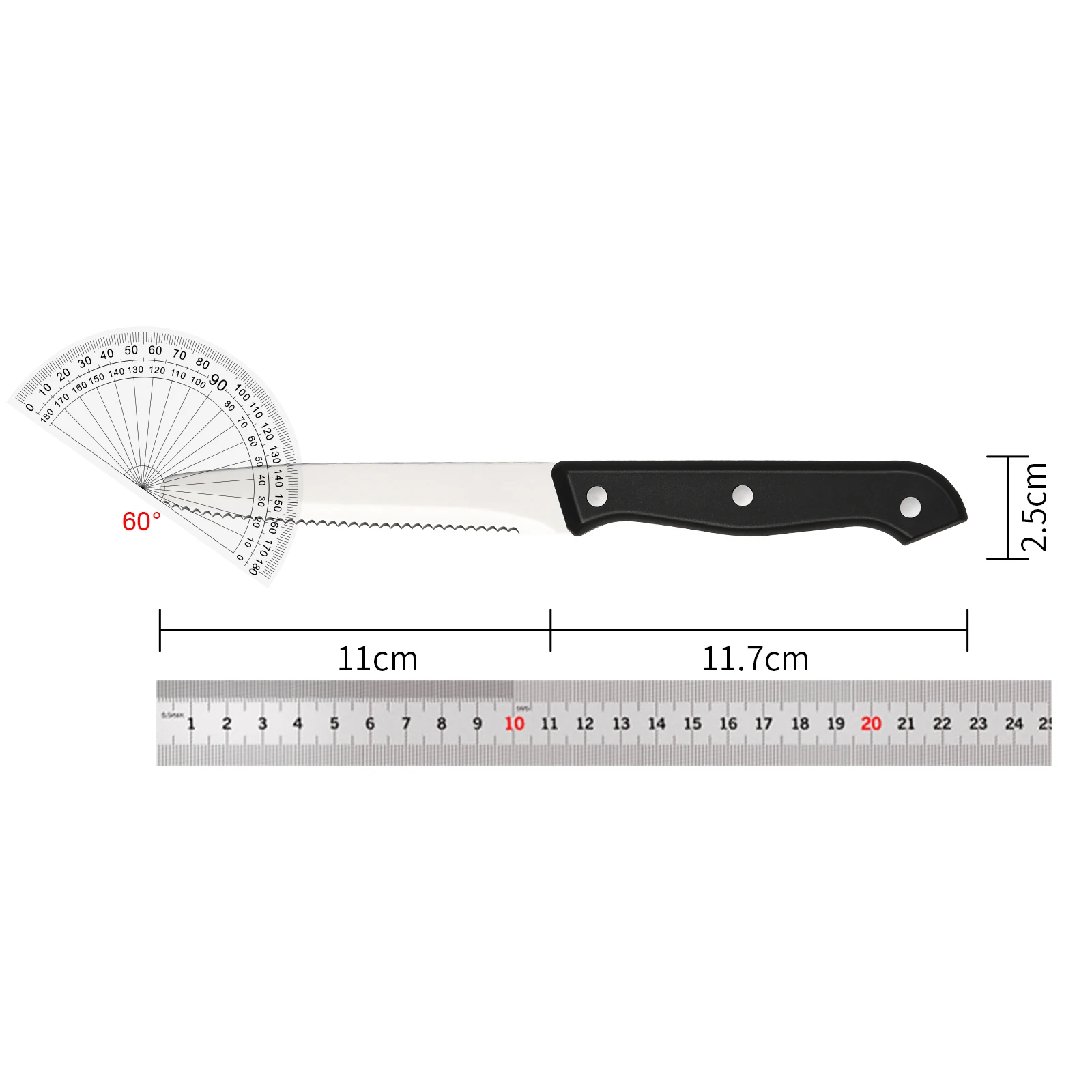 12 Pieces 4.5 Inch Steak Knives Set, Round Tip Serrated Steak Knives 2