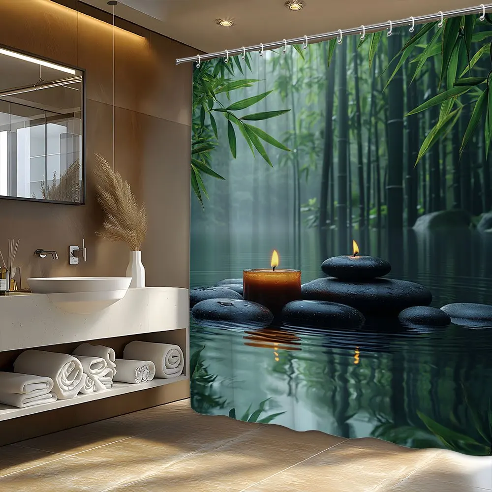 Soothing Bamboo Forest Shower Curtain for a Zen Bathroom, 5