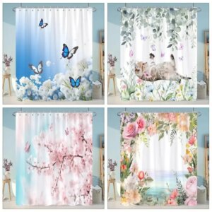 Beautiful Plant Flower Shower Curtain 1