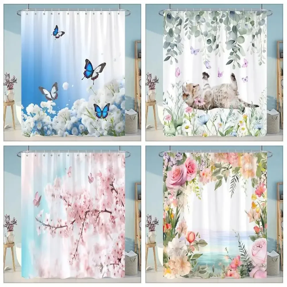 Beautiful Plant Flower Shower Curtain 1