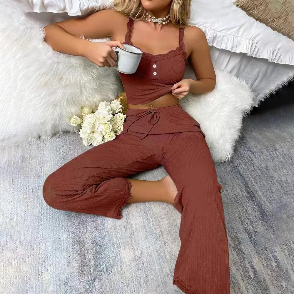 Women Pajama Sets Pijama Pajamas Woman autumn Set Sexy Women Sleepwear Underwear 7