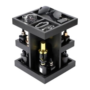 Hot Trend-For Men's Cologne Organizer 3 Tier Large Capacity Wood Perfume Gift 1