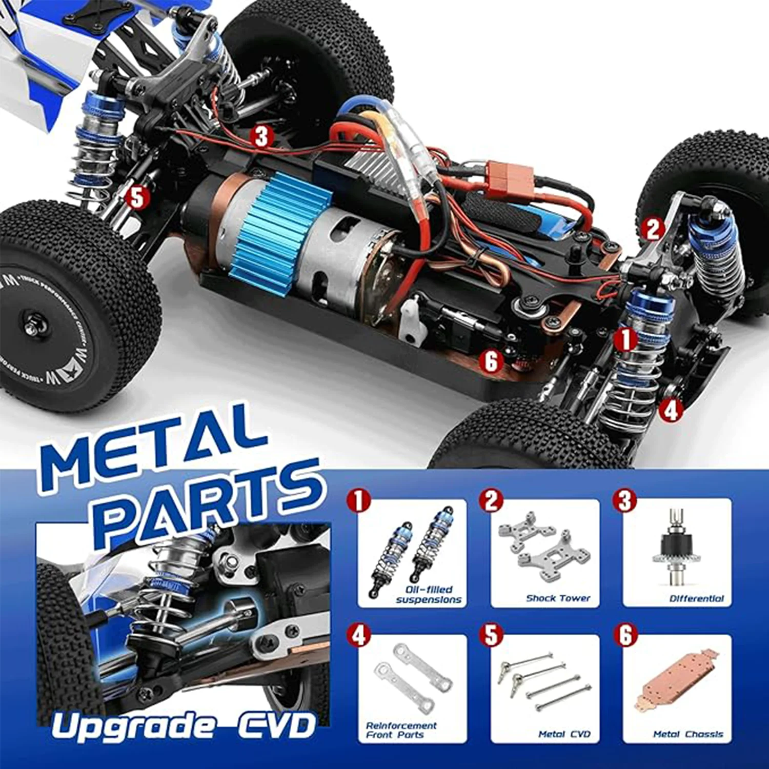 WLtoys144011 1/14 4WD RC Cars for Adults , Max 43 Mph Off-road 5
