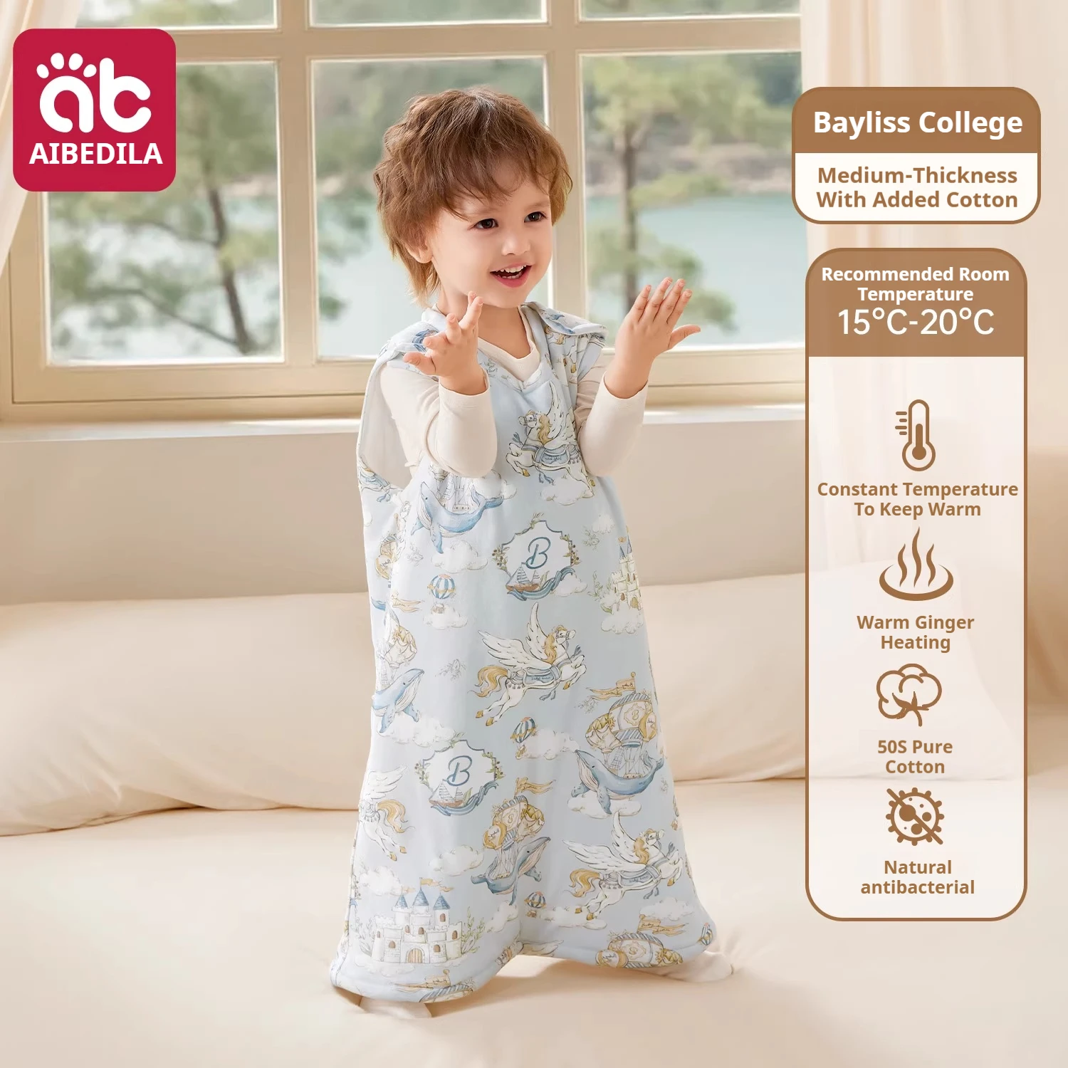 AIBEDILA Baby Sleep Sack Cotton Newborn Sleeveless Sleep Bag Soft Cozy Kids Wearable Blanket 7