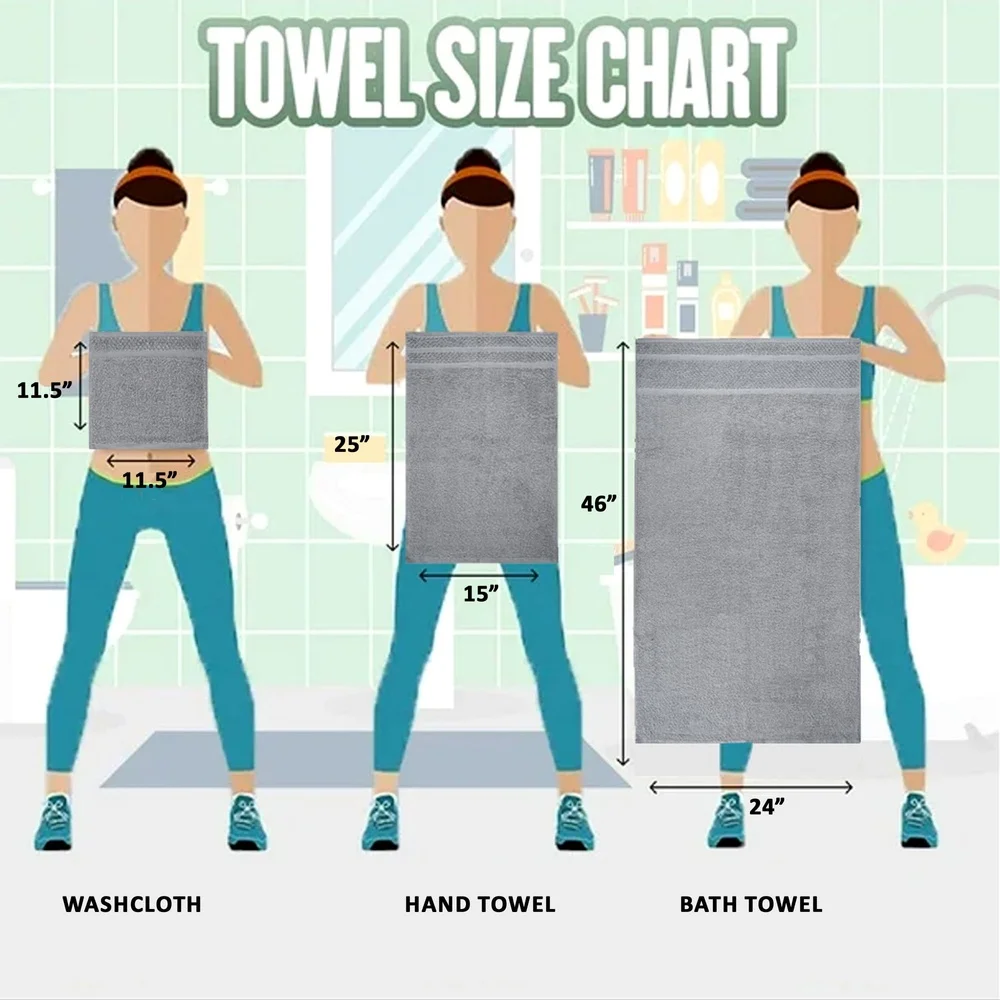 10 Piece Towel Set Soft Absorbent Cotton Quick Dry Bath Towels 2