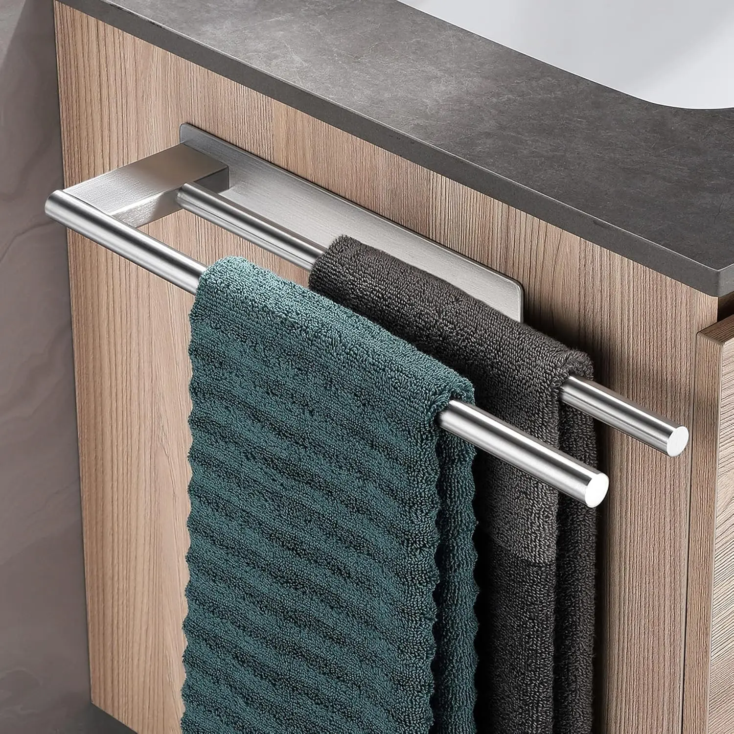 Stainless Steel Towel Bar Home Double-pole Set 7