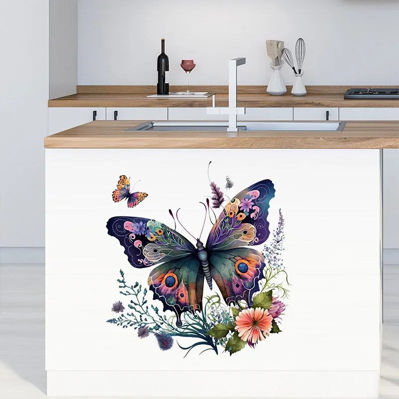 M733 Butterflies Plants Flowers Wall Sticker 3