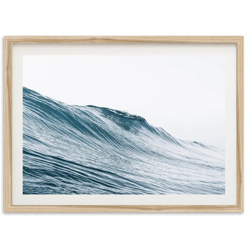 Modern Blue Ocean Waves Surf Poster Summer Seascape Coastal Beach 24