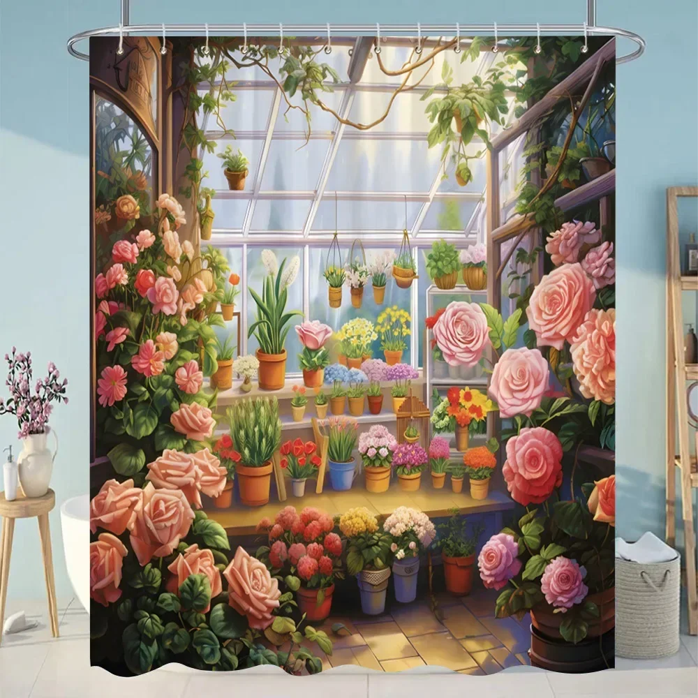 Beautiful Plant Flower Shower Curtain 17