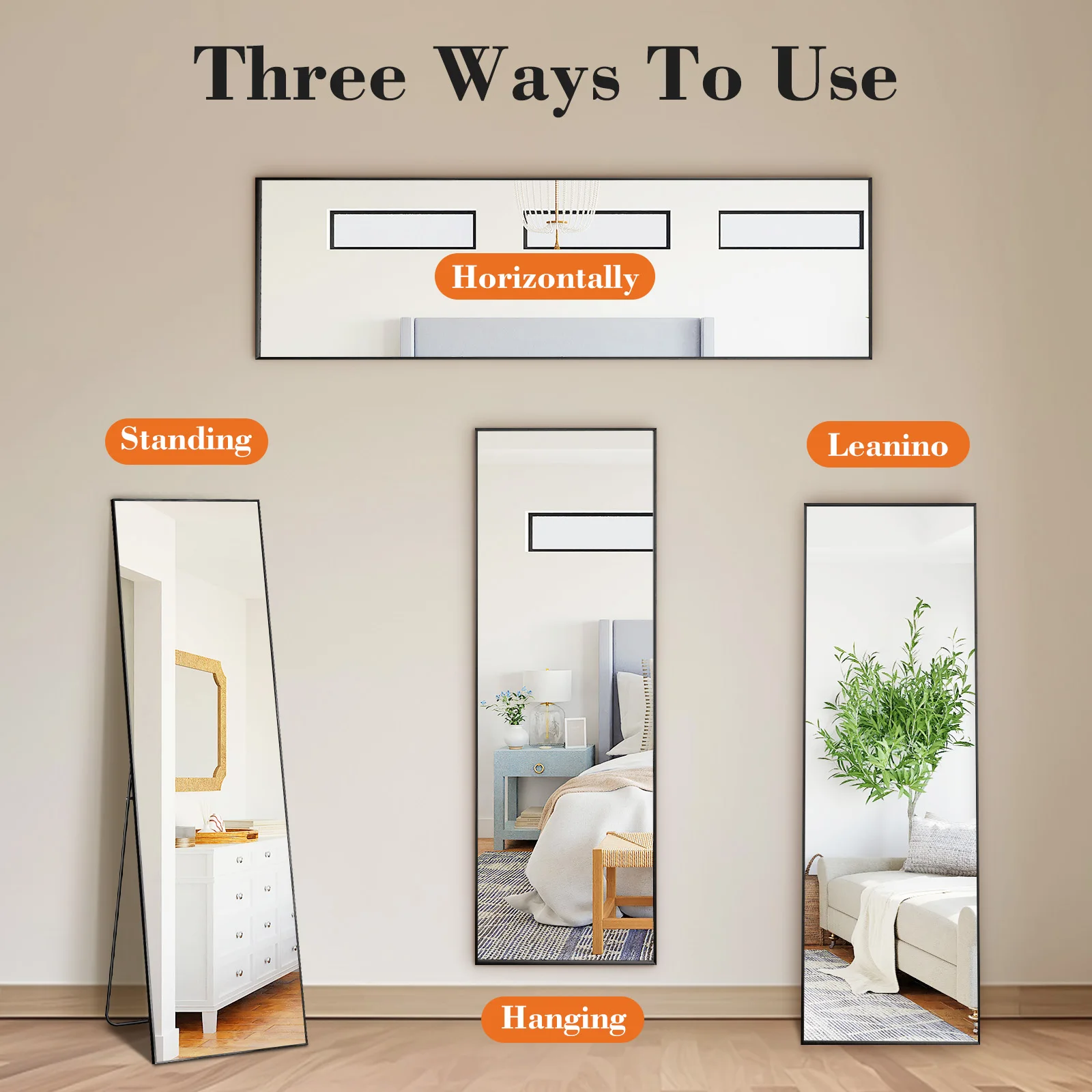 JHK 64" x21" Full Body Wall Mirror 6