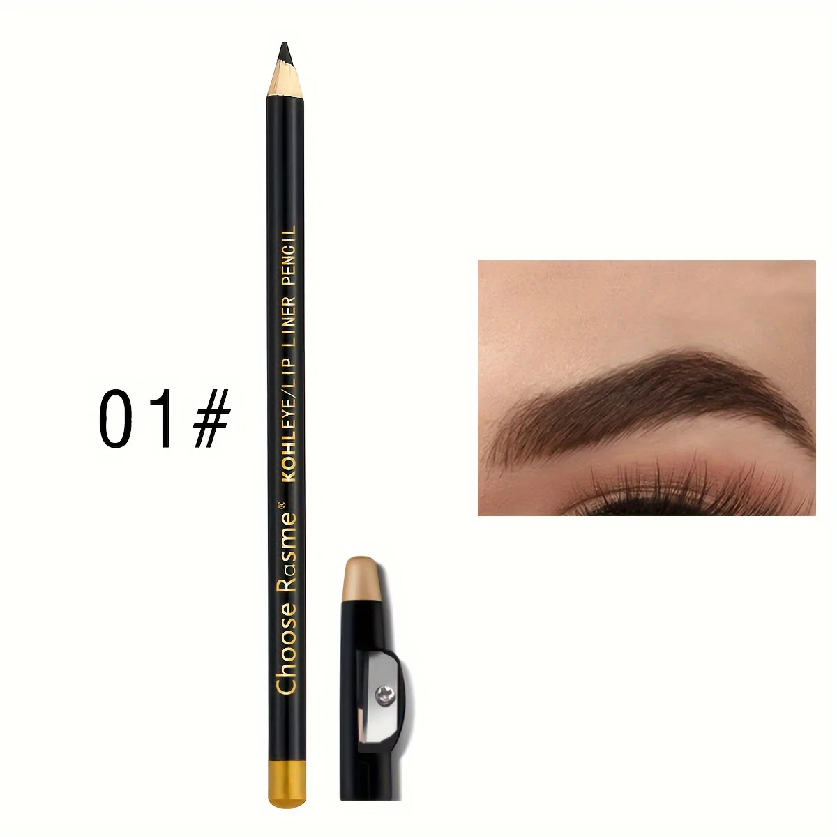 3pcs Eyebrow Pencil Eyeliner lip pencil Natural makeup Long-lasting Black 3