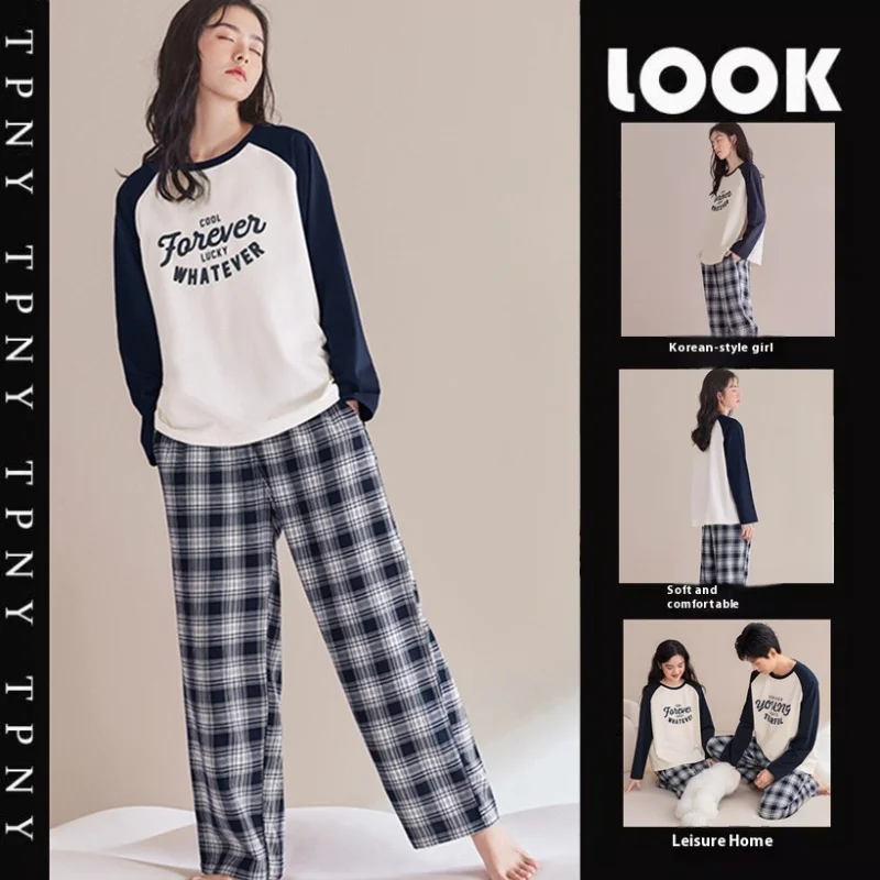 Spring and Autumn New Ladies Ins Style Pajamas Homewear Set Cartoon Girl Long-Sleeve Set 4