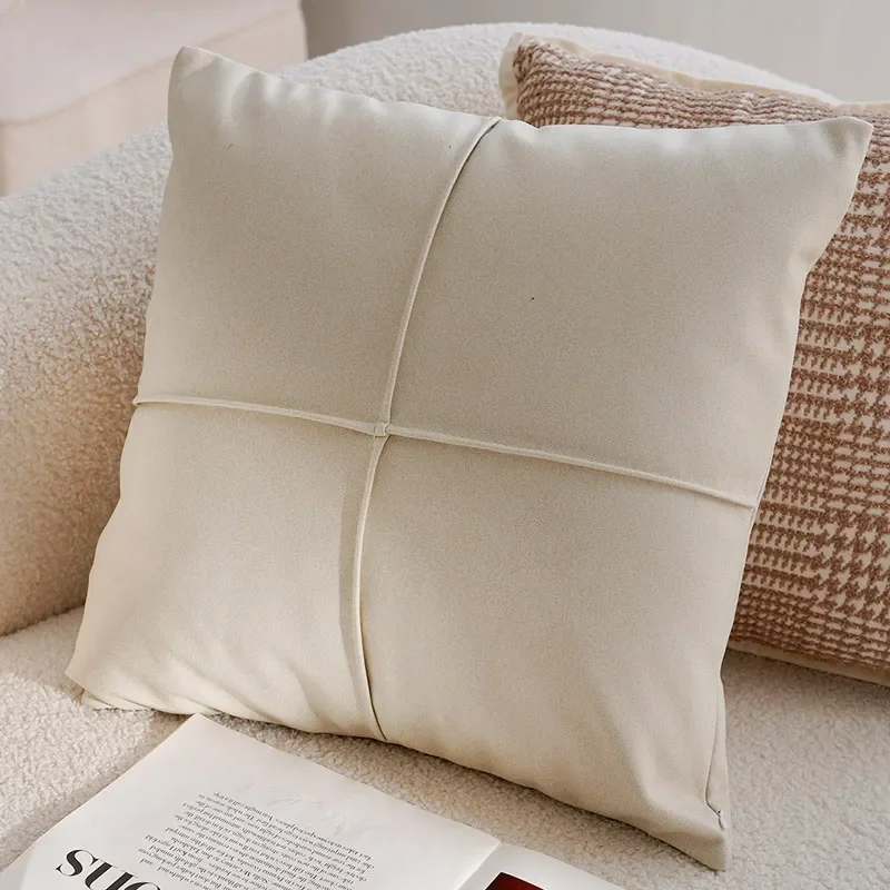30x50/45x45CM Light Luxury Throw Pillow Cover Brown French Stamping 12