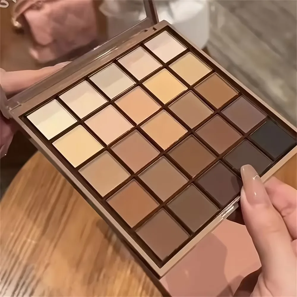 25 color eyeshadow palette - matte and shimmer, high pigmy brown nude, 1