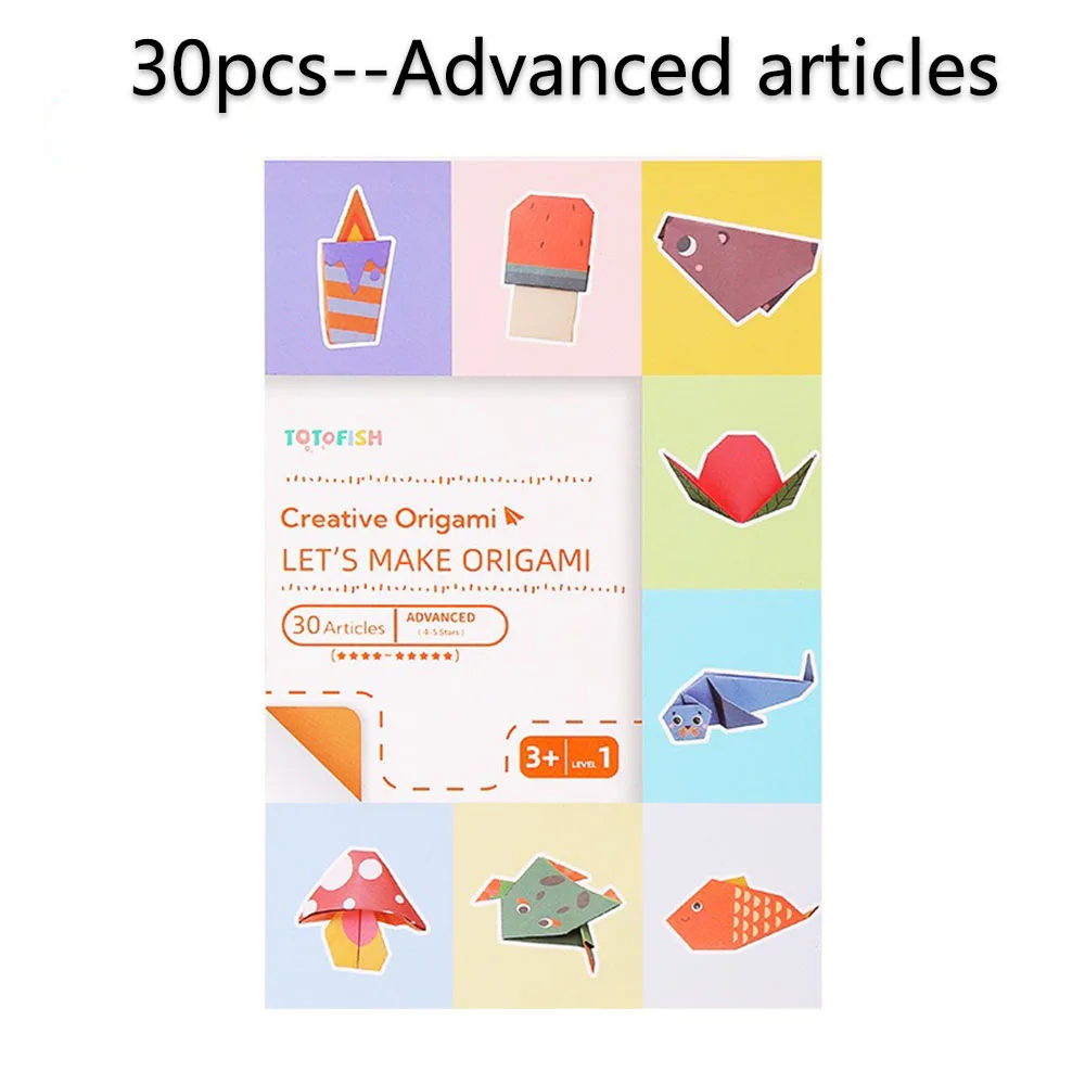 Origami Kit 30/108 Sheets Origami Paper Craft Guiding Book DIY Art 12